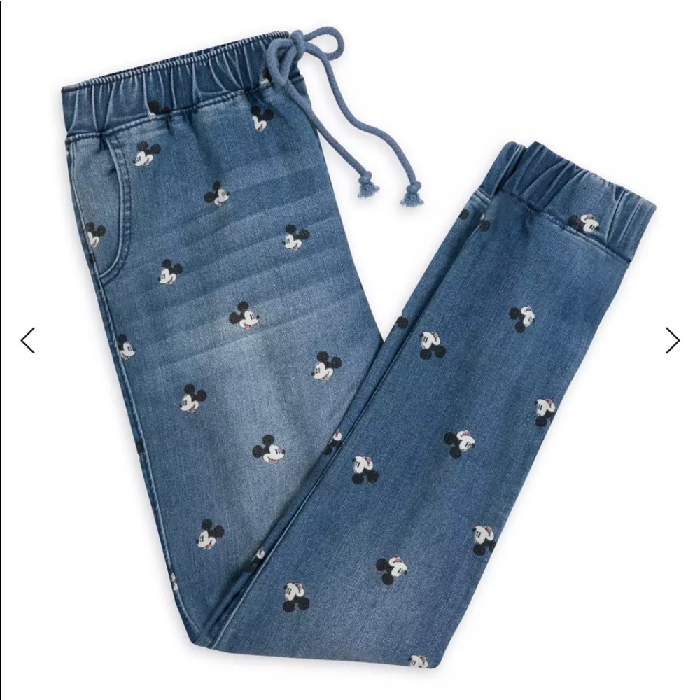 NWOT Disney Mickey Mouse Denim Jogger Pants